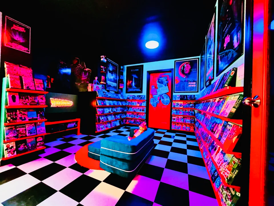A guy built an 80's style video store in his basement