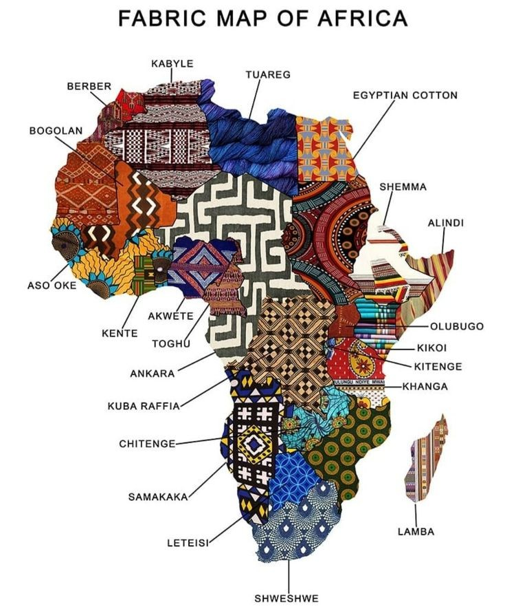 A riot of colour in a fabric map of Africa