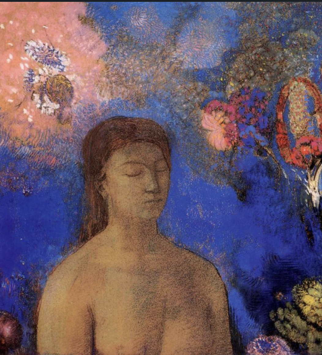 Closed eyes by Odilon Redon - spirituality pagan witchcraft love wisdom