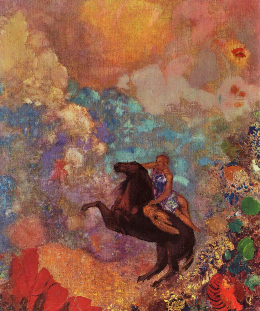 Muse on Pegasus by Odilon Redon 