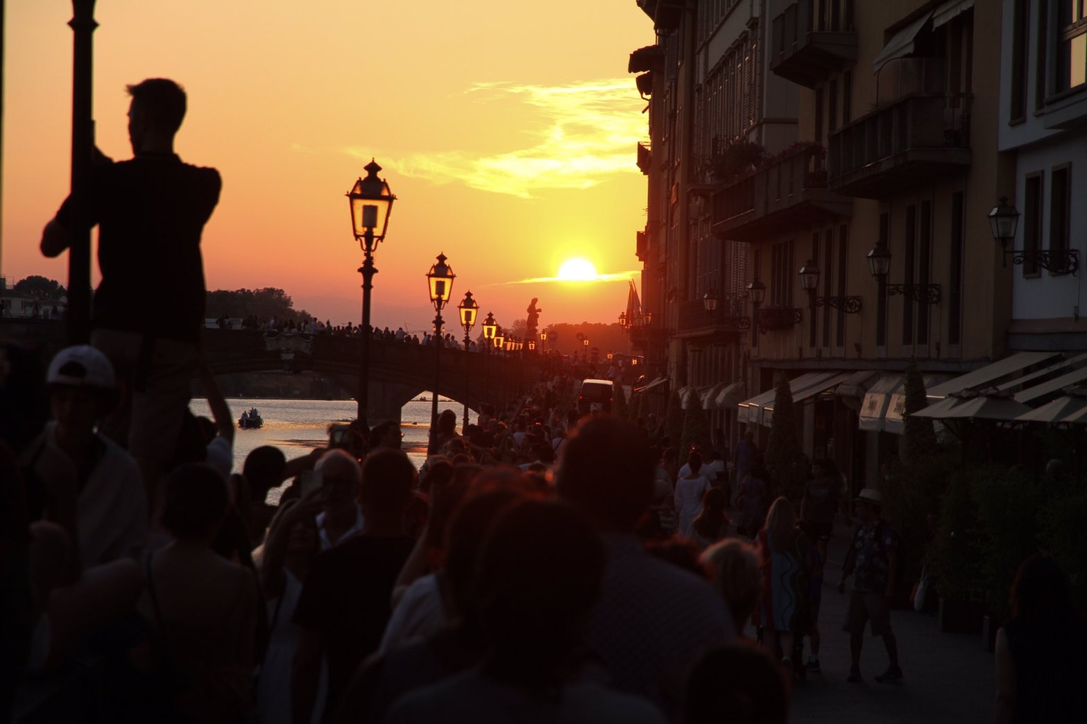 Sunset lamps medieval city - travel wonder happy joy