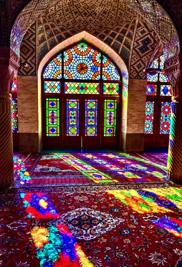 4/ Stained glass window in a mosque in the Old City of Jerusalem, Palestine