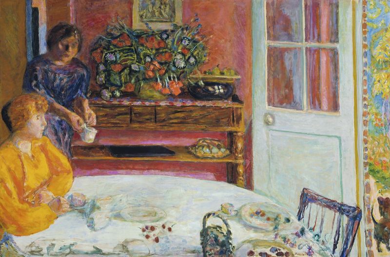 The Dining Room, Vernonnet (1916) painting in high resolutionby Pierre Bonnard