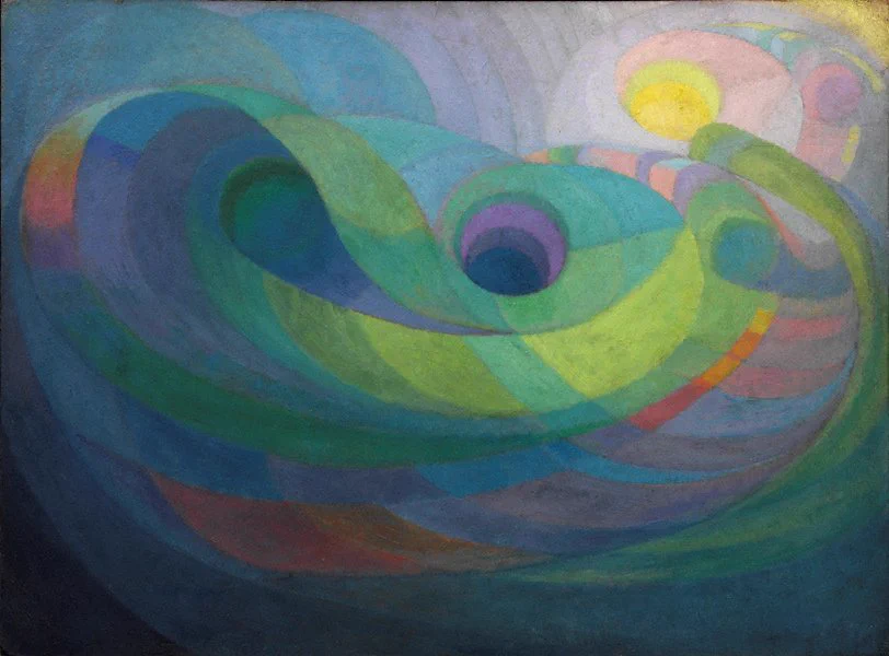 Roy De Maistre 1894-1968 (Australian) Colour Music Artist Composition in Yellow Green Minor