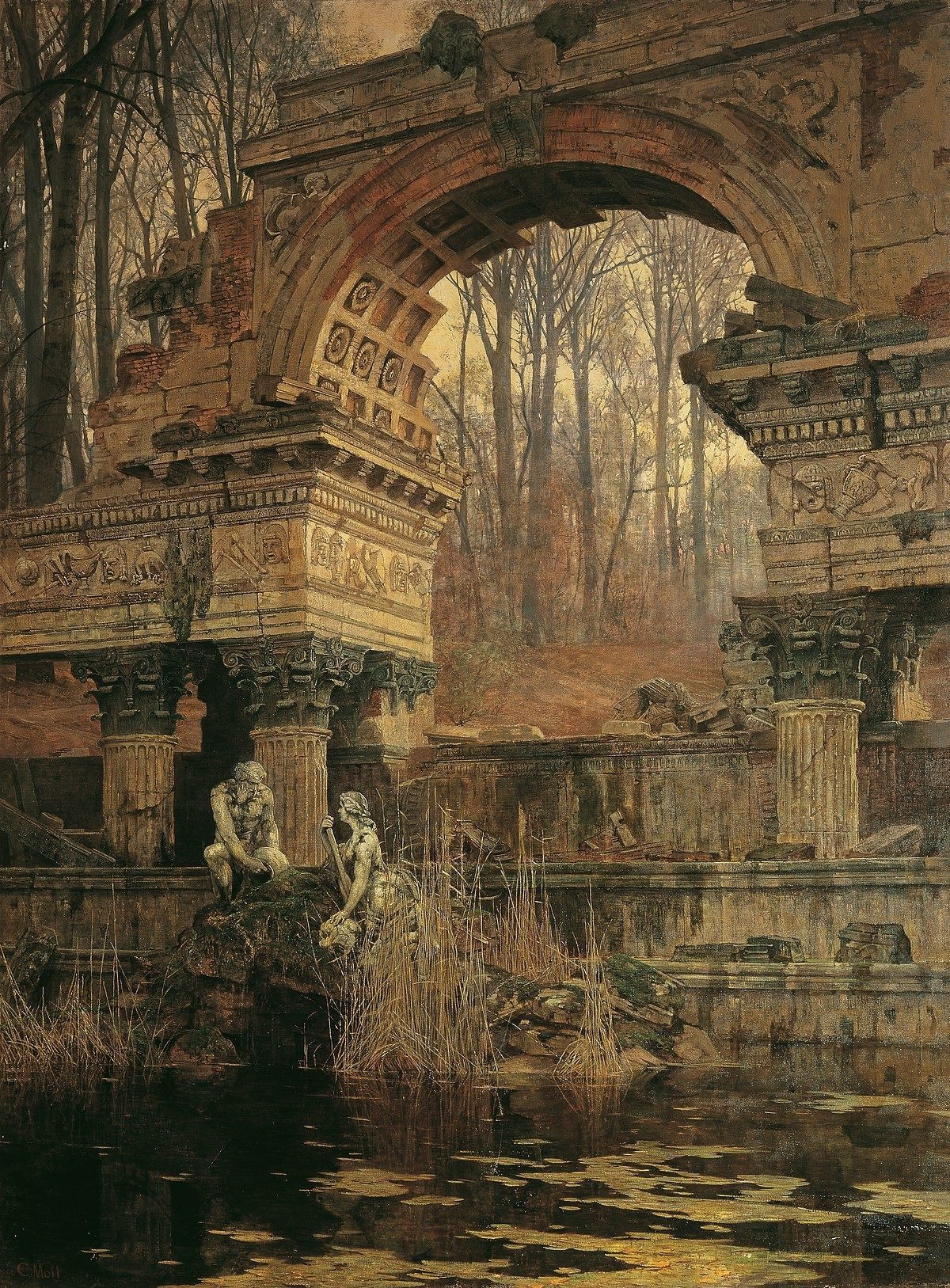 The Roman Ruins in Schönbrunn by Carl Moll (1891)