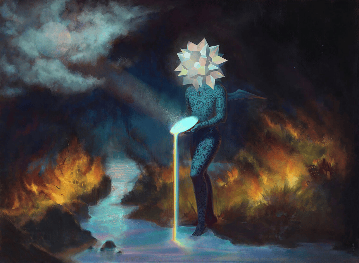 Varsam Kurnia's esoteric art taps into mythological realms of mystery and wonder art