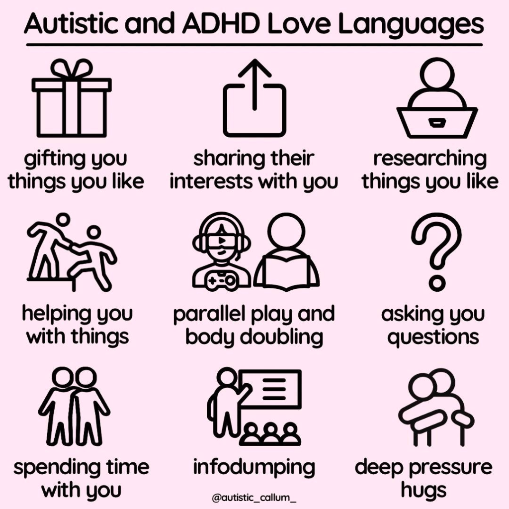 The ways that autists and those with ADHD express love for each other