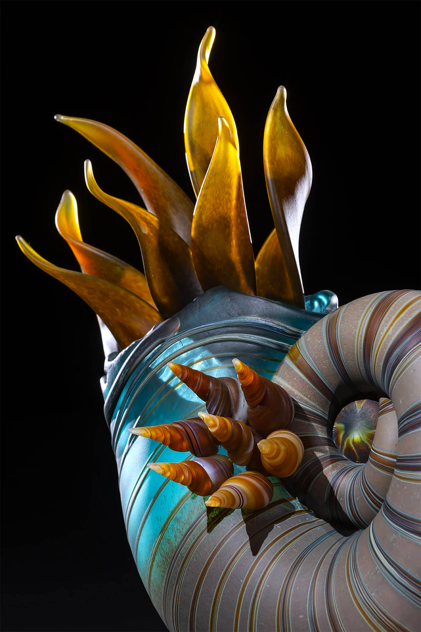 Kelly O'Dell's mesmerising and intricate glass shell sculptures