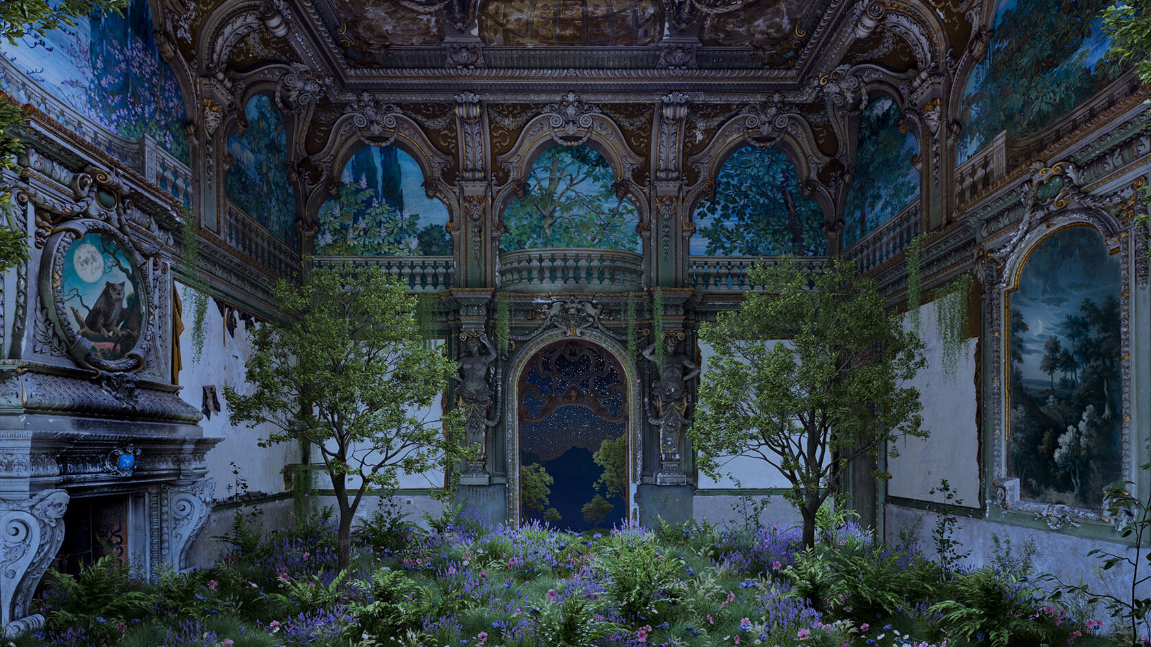 The Enchanted Hour: An interactive digital artwork that changes according to where you are viewing it from