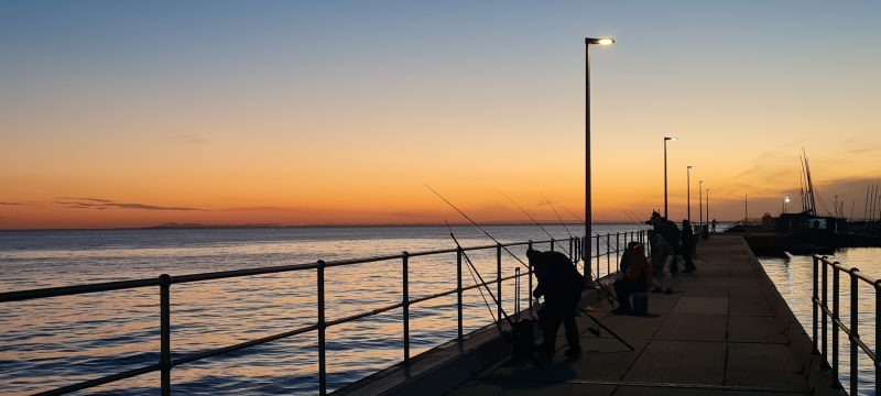 Liminal places on the beach at sunset art