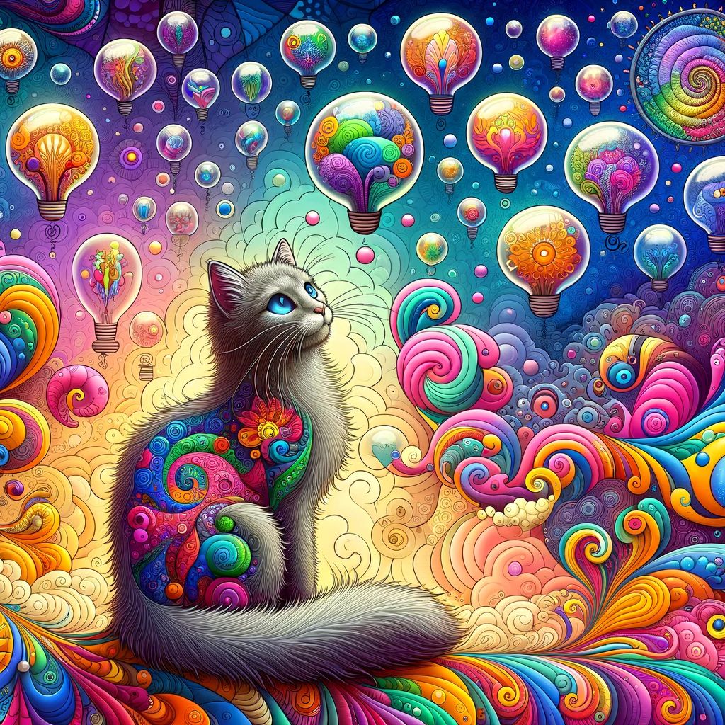 A psychedelic cat