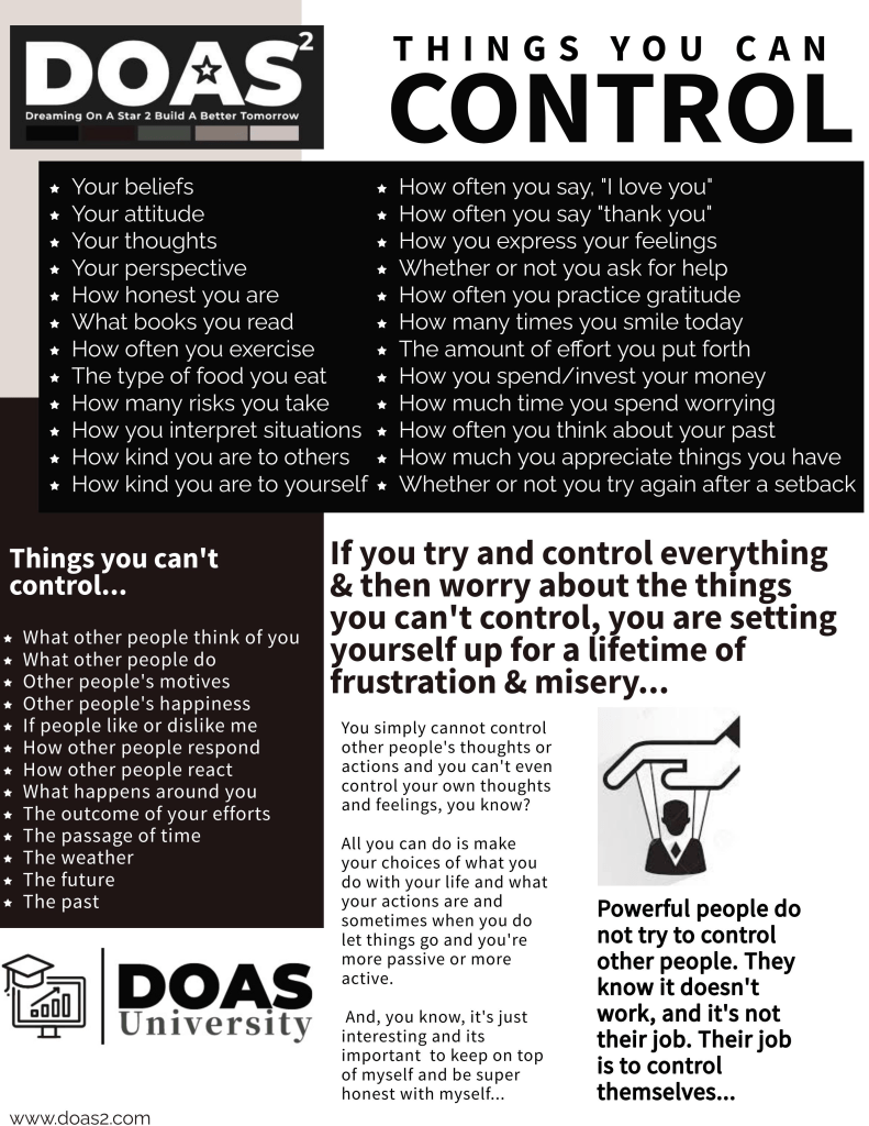 Infographic: Things You Can Control 