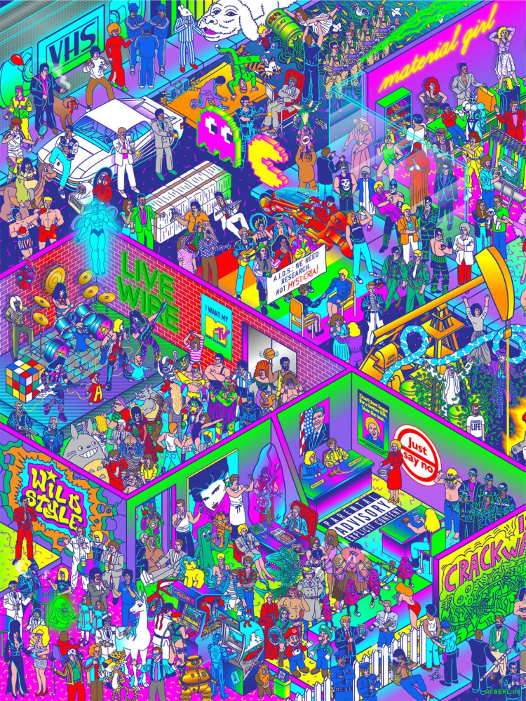 Nostalgic Flashback to the 80's in these neon artworks by AKBERLIN