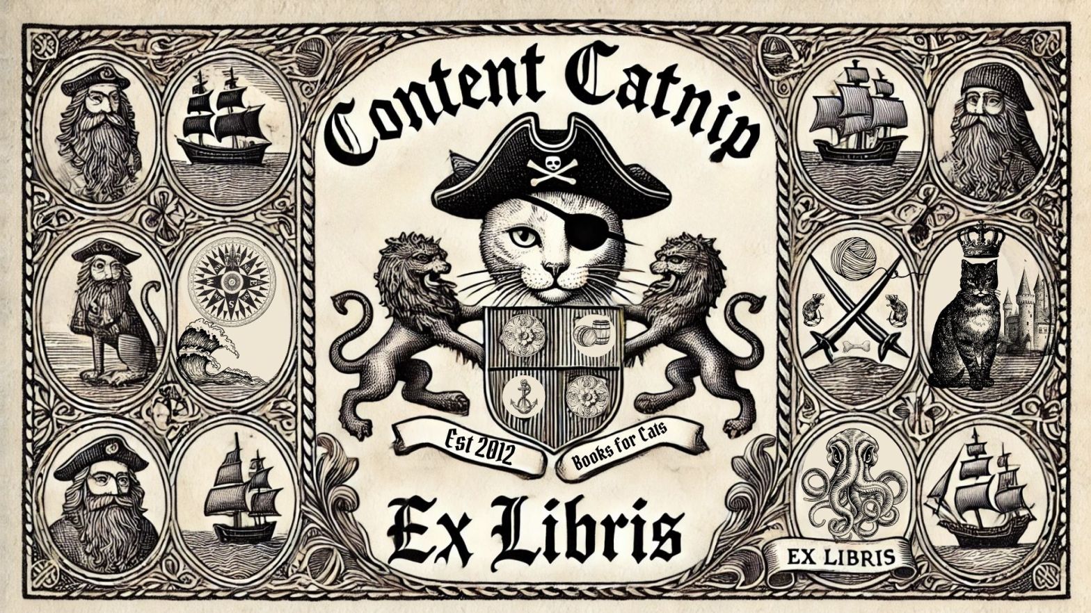 Ex Libris Bookplate for Content Catnip