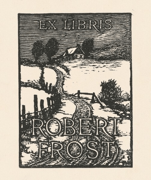Book plate of Robert Frost