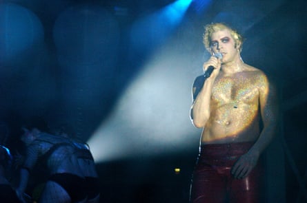 Sweat and sparkle … Casey Spooner of Fischerspooner.